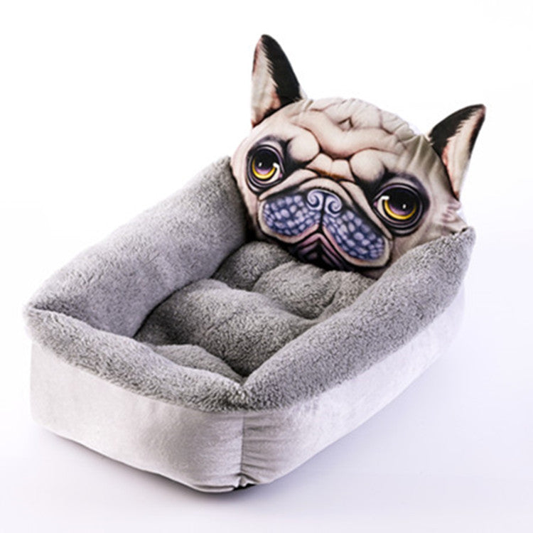 Plush Cartoon Pet Bed for Cozy Indoor Naps & Sleep