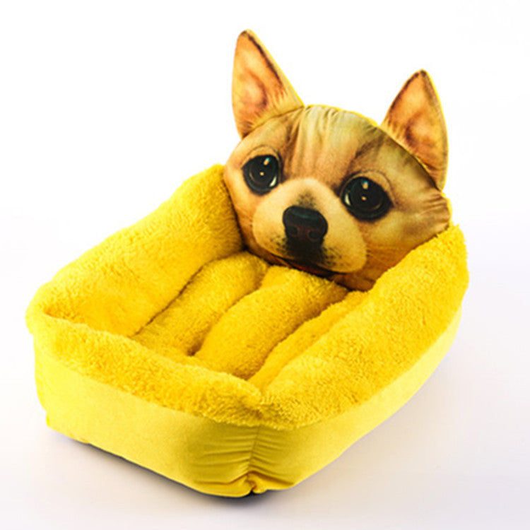 Plush Cartoon Pet Bed for Cozy Indoor Naps & Sleep
