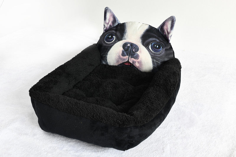 Plush Cartoon Pet Bed for Cozy Indoor Naps & Sleep