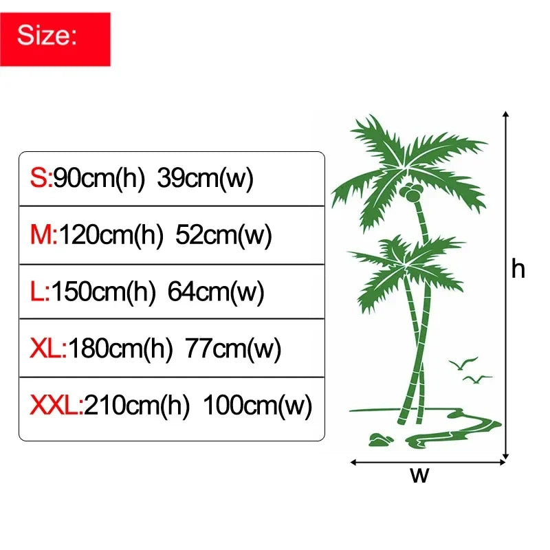 3D Coconut Tree Wall Sticker for Tropical Feature Walls