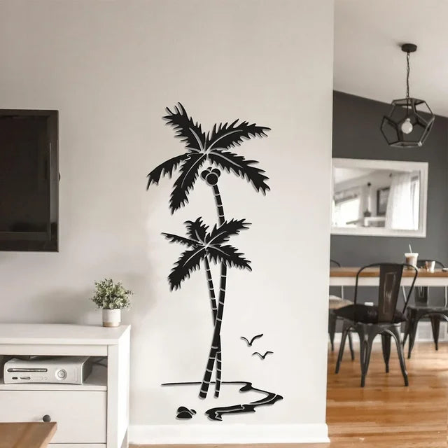 3D Coconut Tree Wall Sticker for Tropical Feature Walls