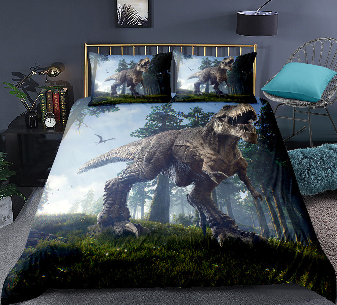 3D Dinosaur Bedding Set for an Immersive Jurassic Room