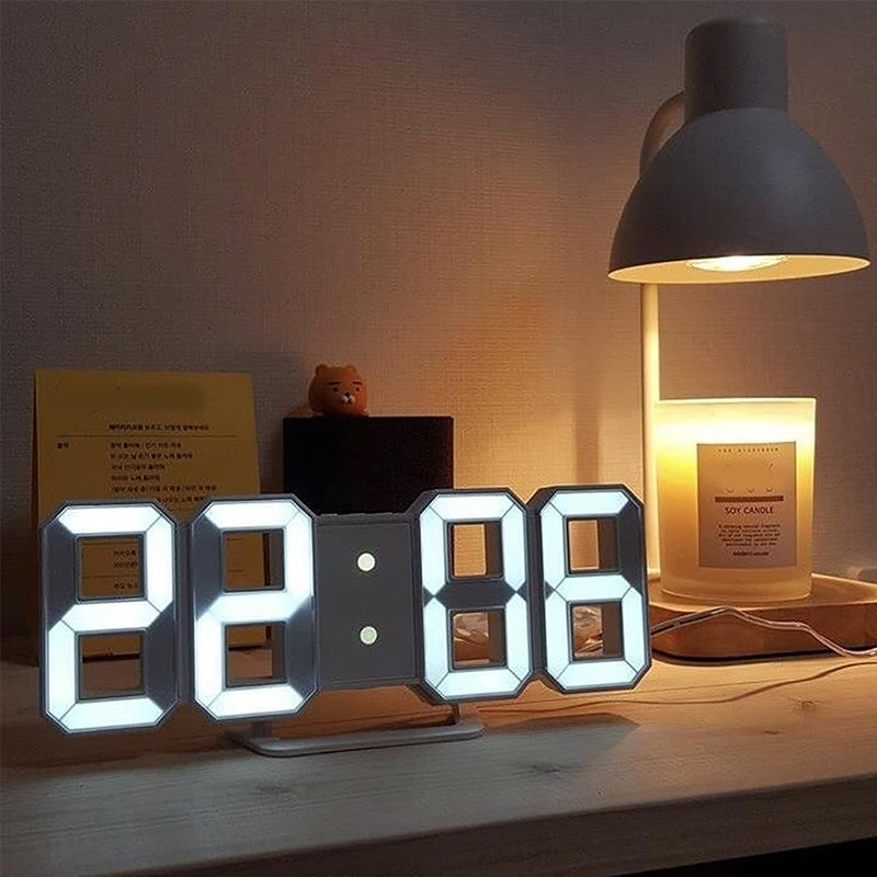3D LED Digital Alarm Clock with Large Easy-Read Display