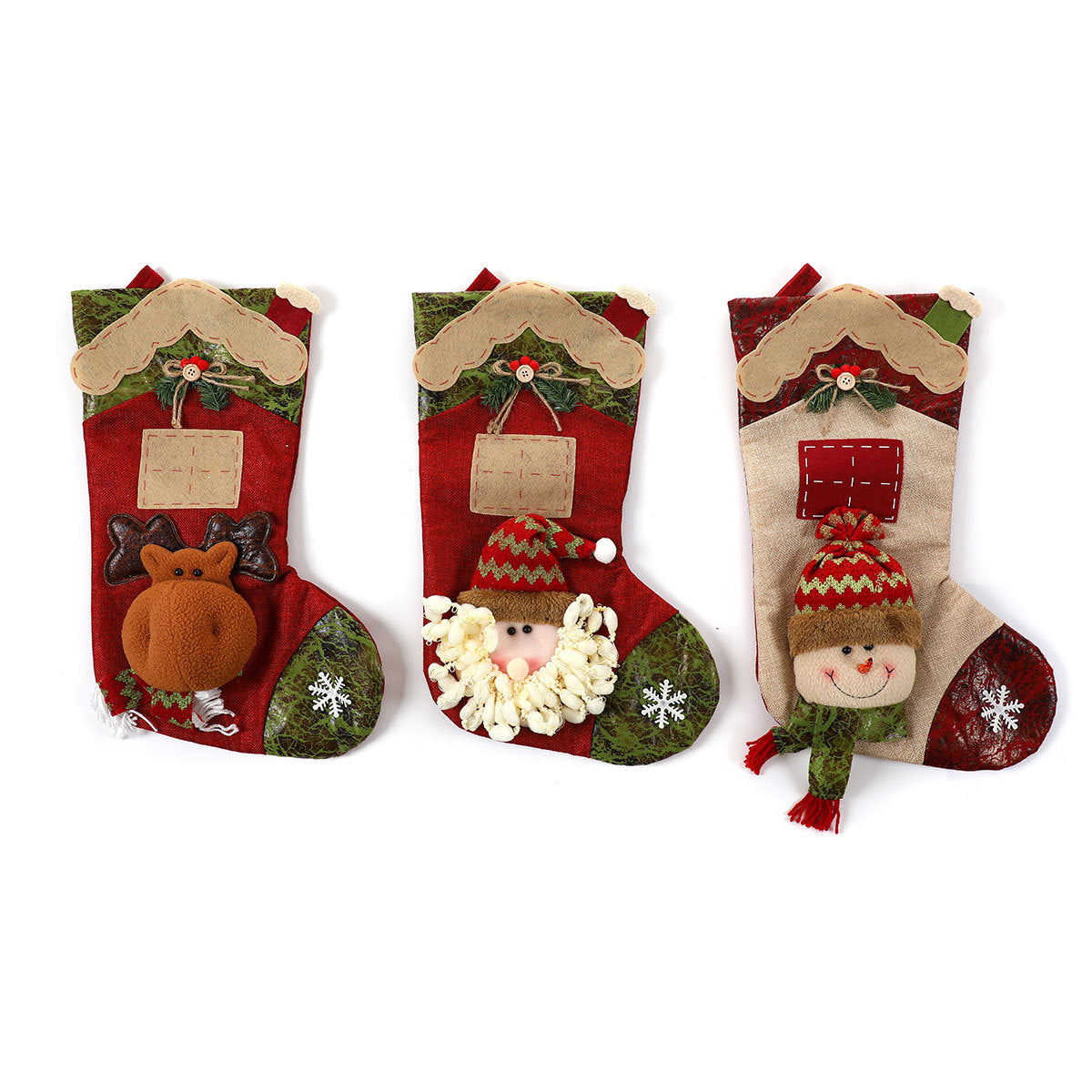 Christmas Stocking Decorations With Plush 3D Characters
