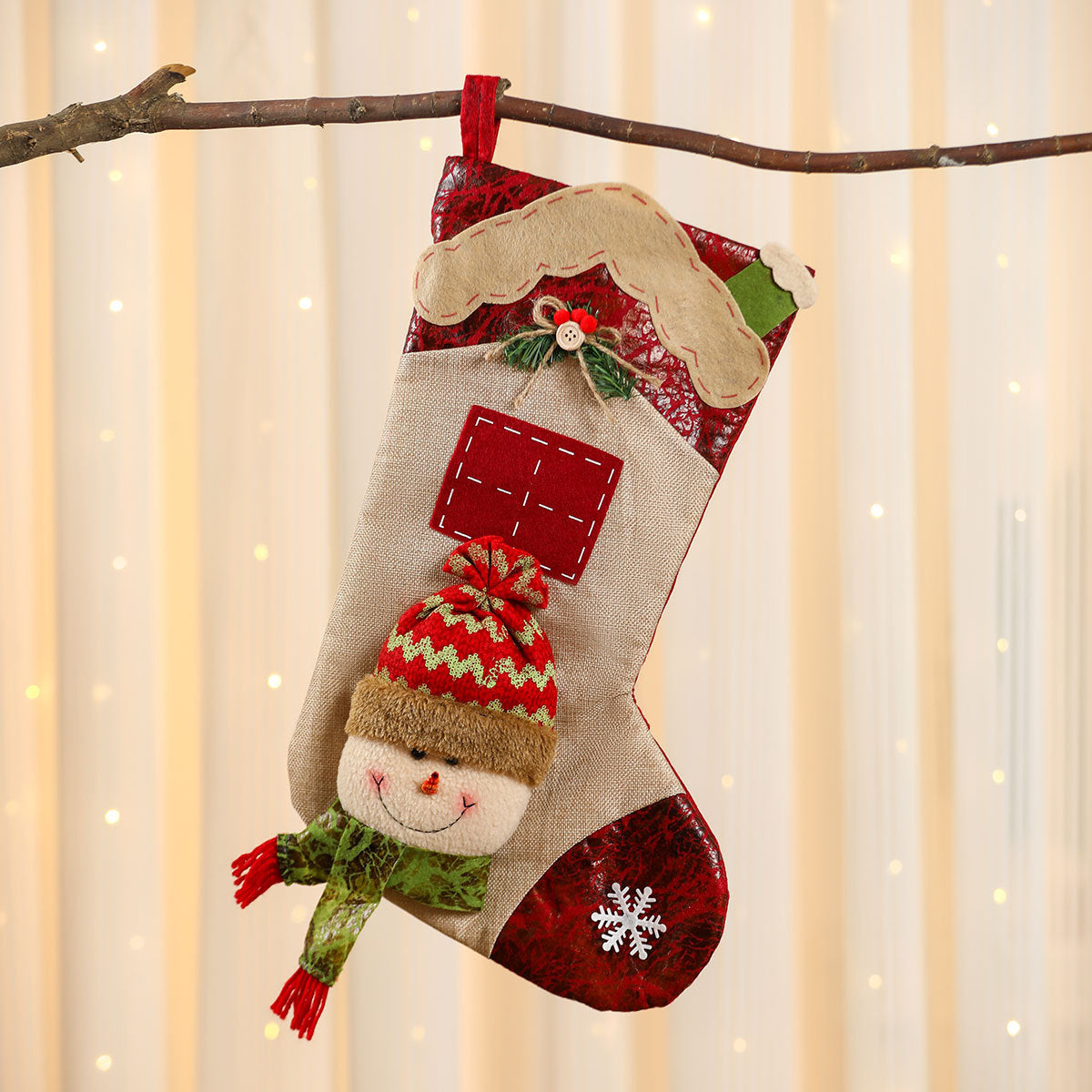 Christmas Stocking Decorations With Plush 3D Characters