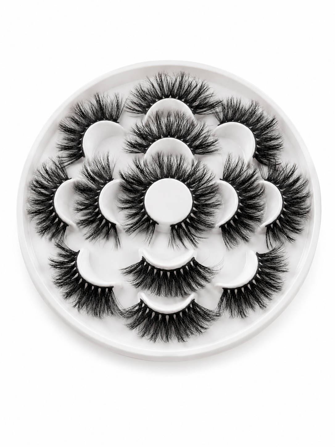 3D Mink False Lashes 25mm — 7 Pairs Wispy Set
