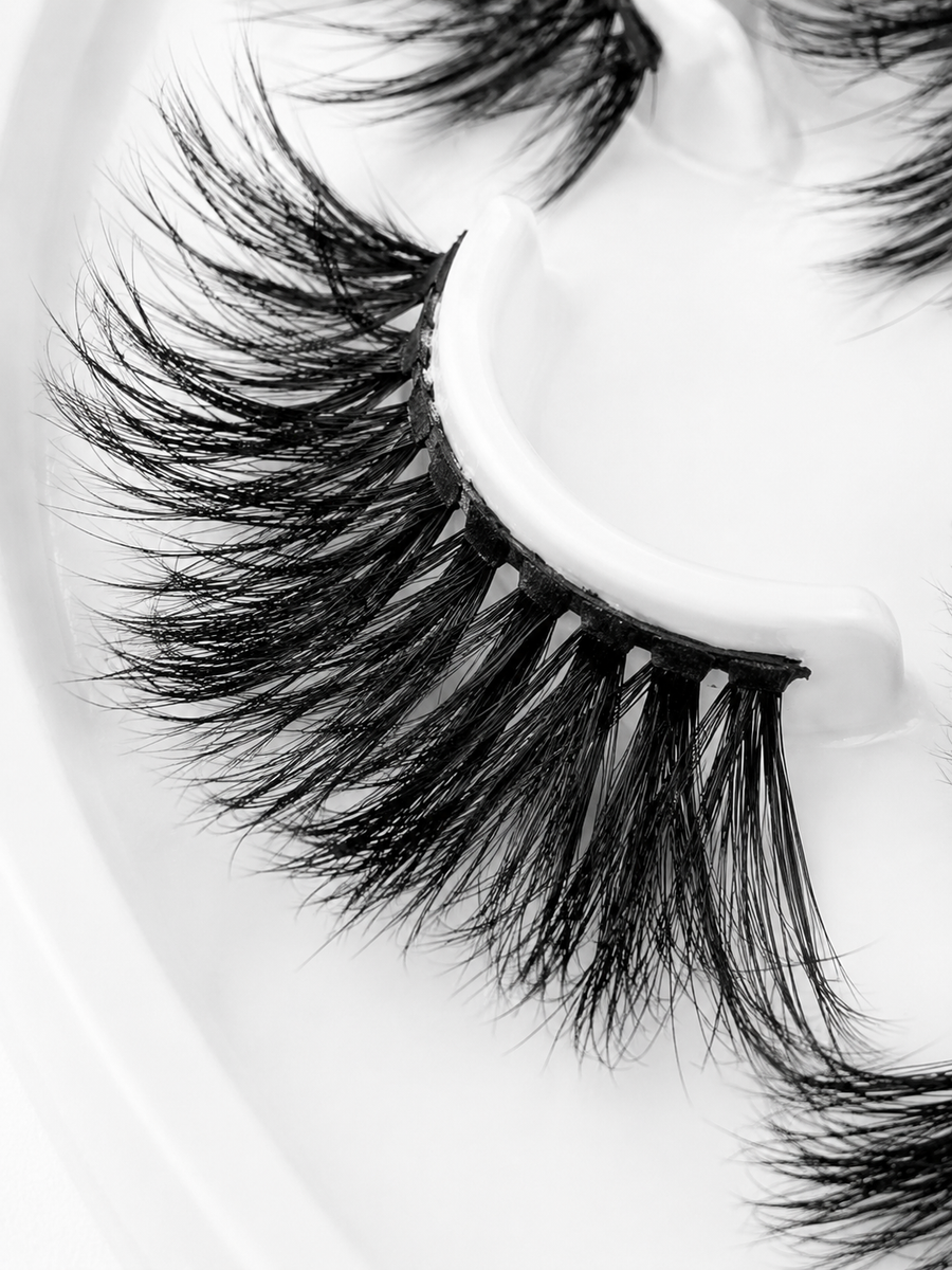 3D Mink False Lashes 25mm — 7 Pairs Wispy Set