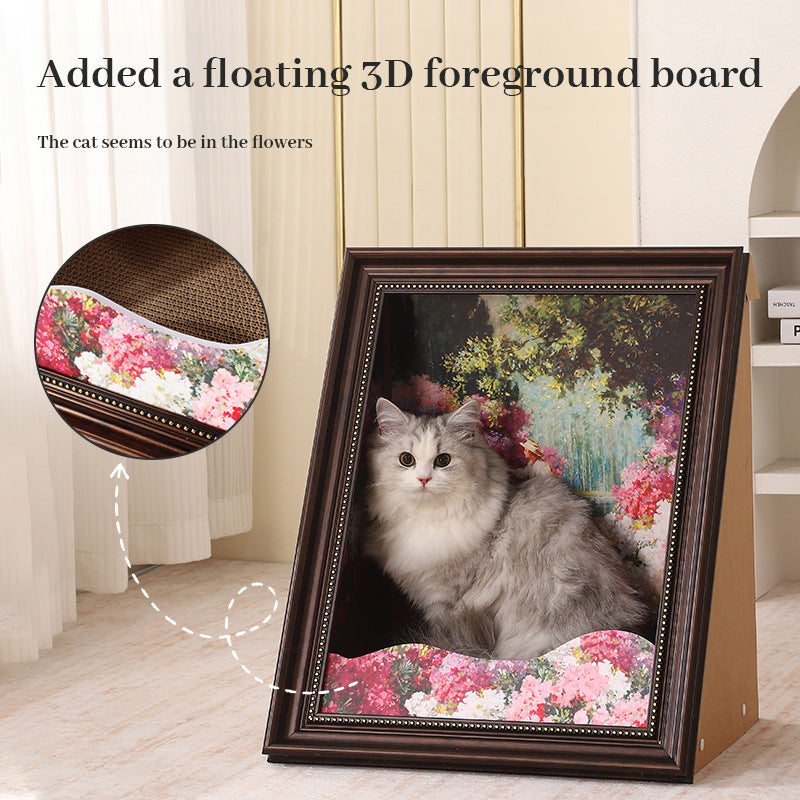 3D Cat Scratcher Bed With Replaceable Classical Art