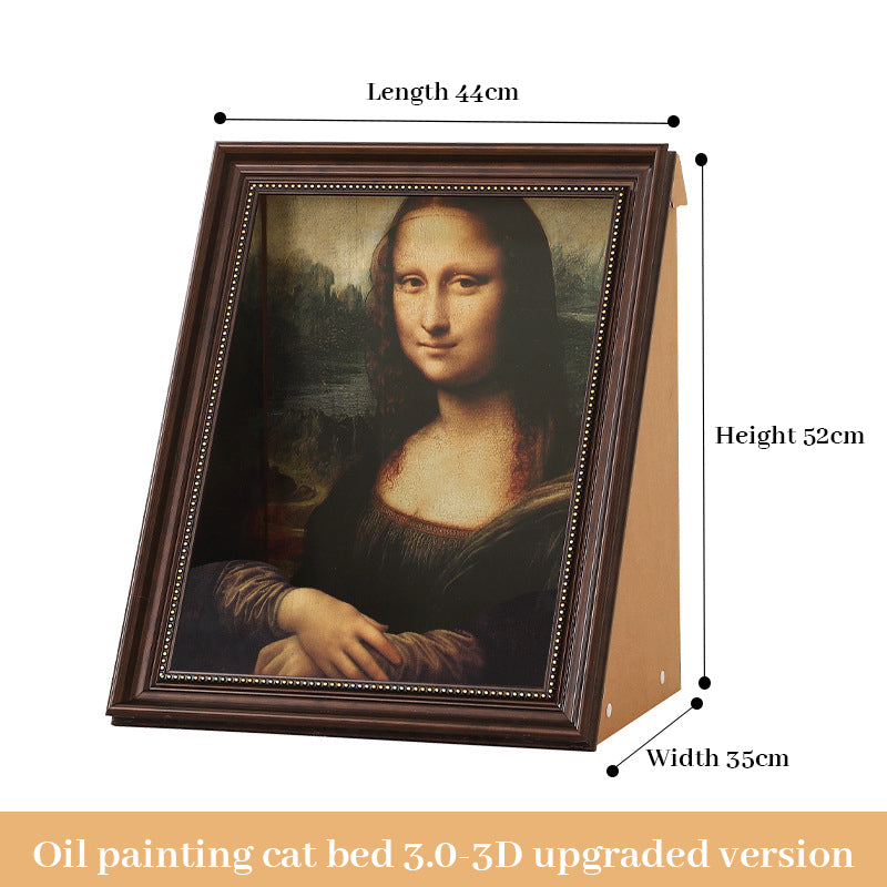 3D Cat Scratcher Bed With Replaceable Classical Art