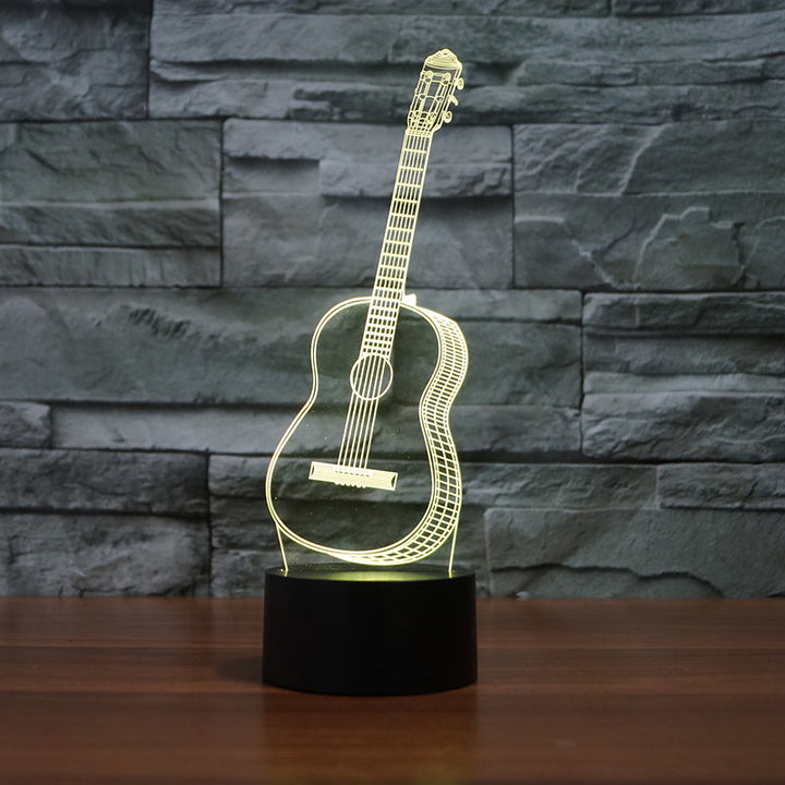 Guitar Night Light, 3D Illusion LED Music Room Decor