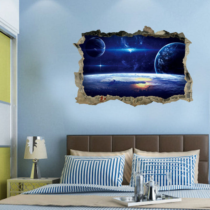 3D Space Wall Stickers for Kids’ Galaxy Bedroom Decor