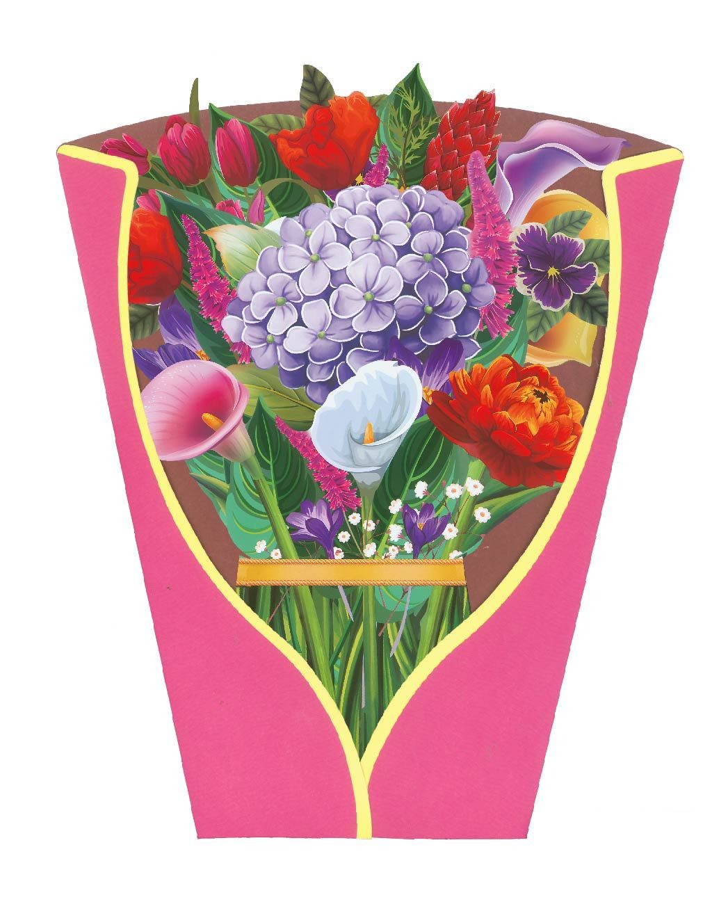 3D Paper Flower Greeting Card Keepsake Bouquet Gift
