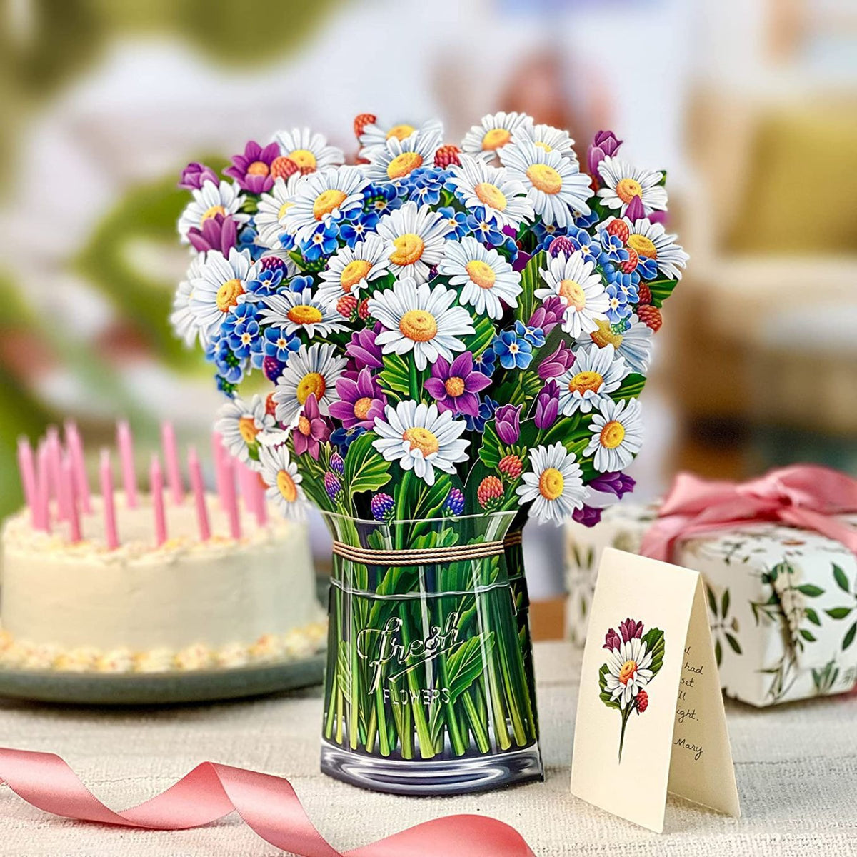 3D Paper Flower Greeting Card Keepsake Bouquet Gift