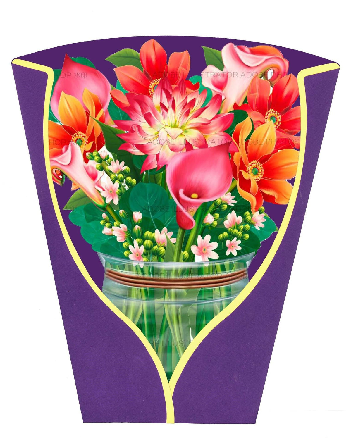 3D Paper Flower Greeting Card Keepsake Bouquet Gift
