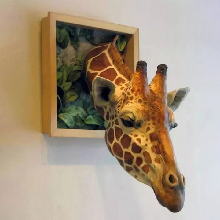 3D Giraffe Wall Sculpture for Immersive Safari Decor