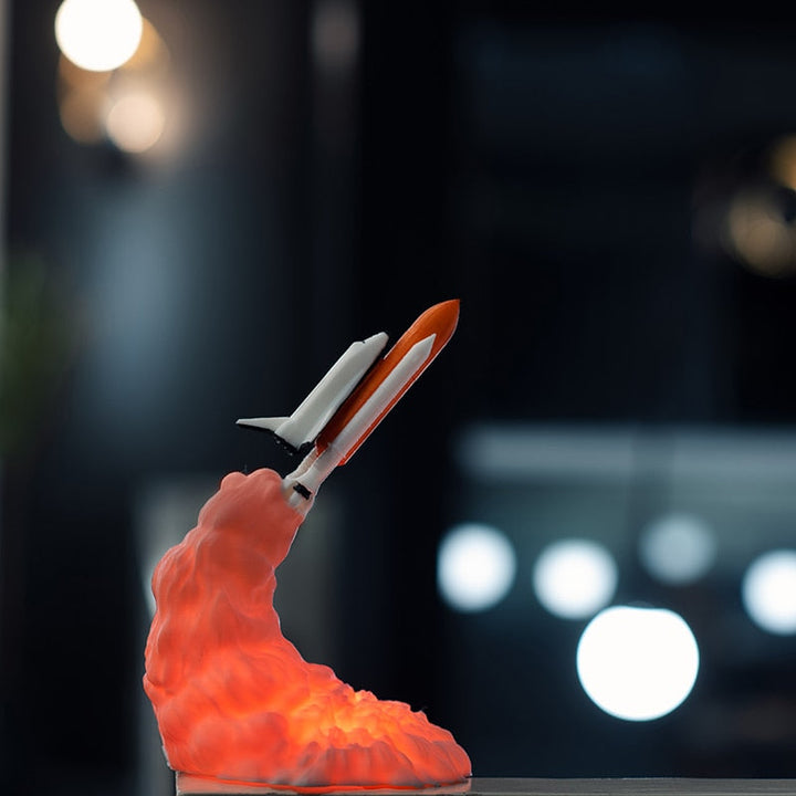 Space Shuttle Night Light with Glowing Rocket Plume