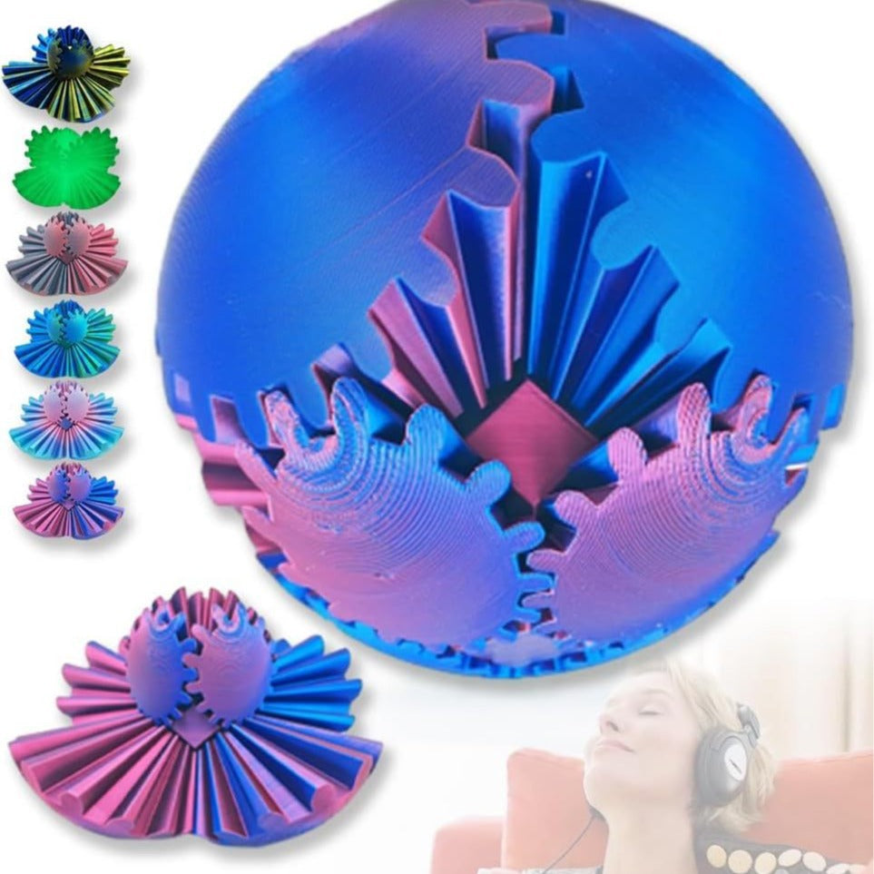 3D Printed Gear Ball Fidget Toy & Transforming Desk Decor