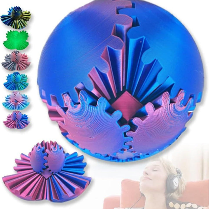 3D Printed Gear Ball Fidget Toy & Transforming Desk Decor