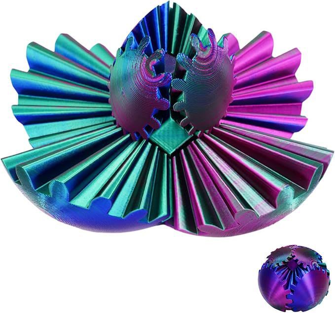 3D Printed Gear Ball Fidget Toy & Transforming Desk Decor