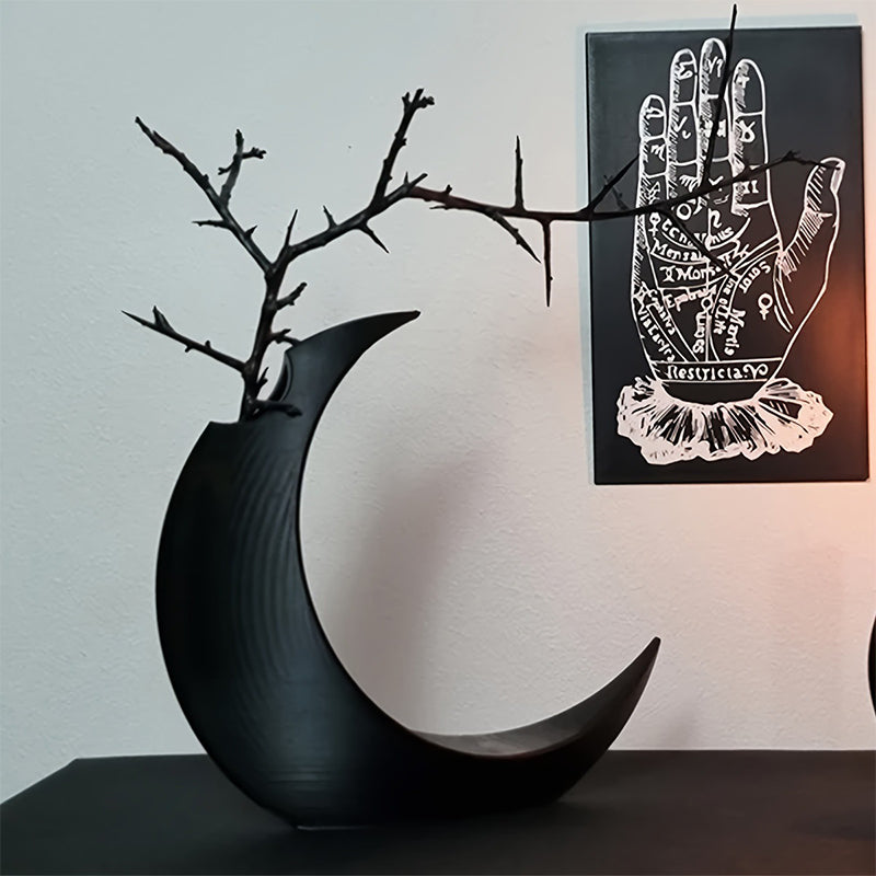 Gothic Moon Vase for Sculptural Dried Flower Decor