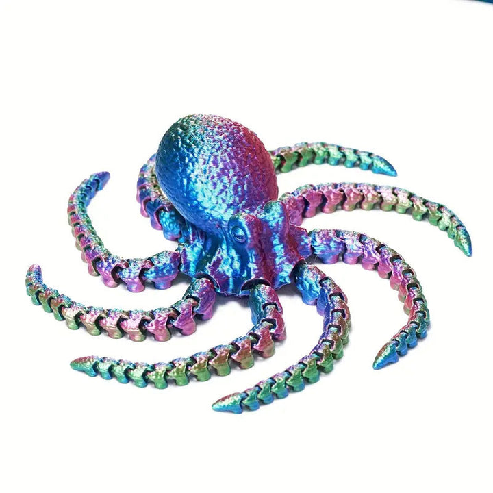 3D Printed Octopus Toy With Colorful Movable Tentacles