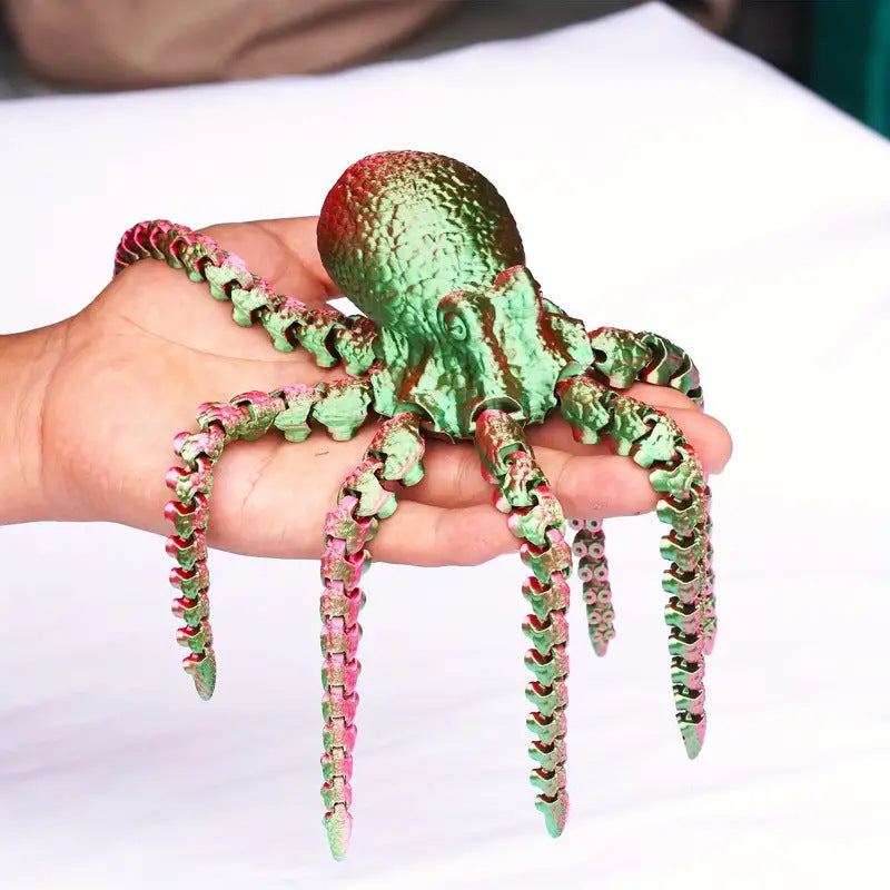 3D Printed Octopus Toy With Colorful Movable Tentacles