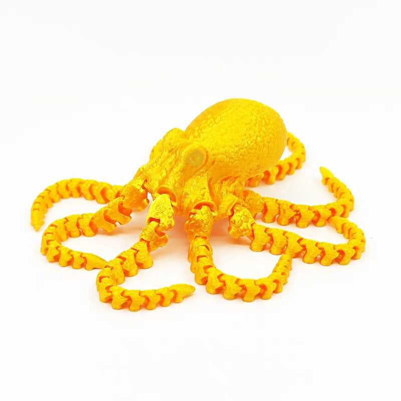 3D Printed Octopus Toy With Colorful Movable Tentacles