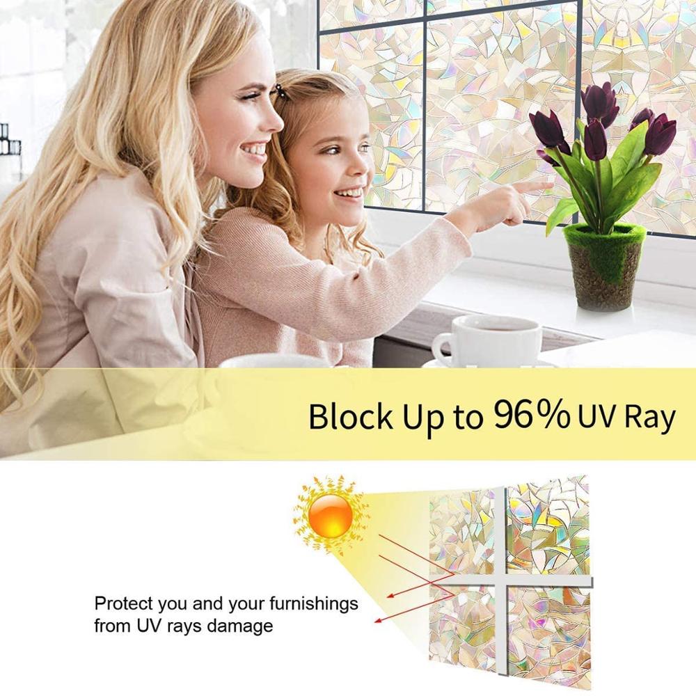 3D Rainbow Window Film for Privacy and UV Protection