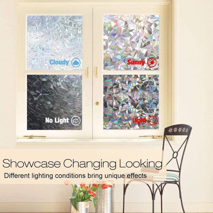 3D Rainbow Window Film for Privacy and UV Protection