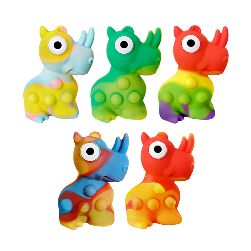 Rhino Sensory Toy for Tactile Pressing & Quiet Play