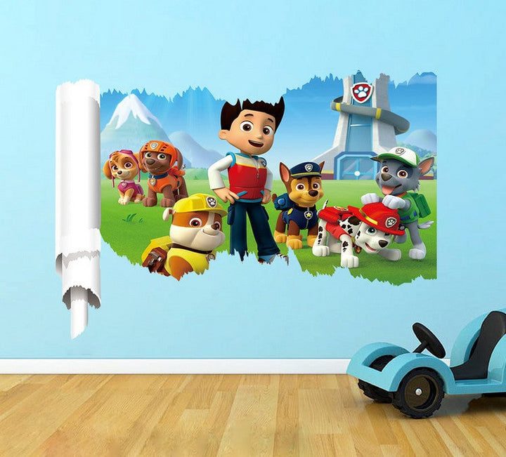 3D Paw Patrol Wall Decal for Kids' Adventure Rooms