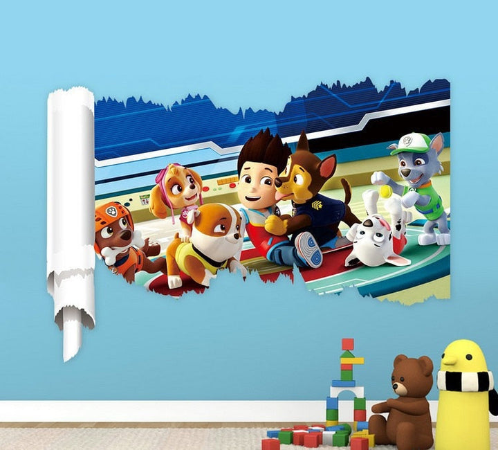 3D Paw Patrol Wall Decal for Kids' Adventure Rooms