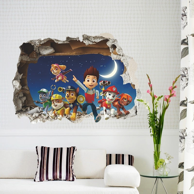 3D Paw Patrol Wall Decal for Kids' Adventure Rooms