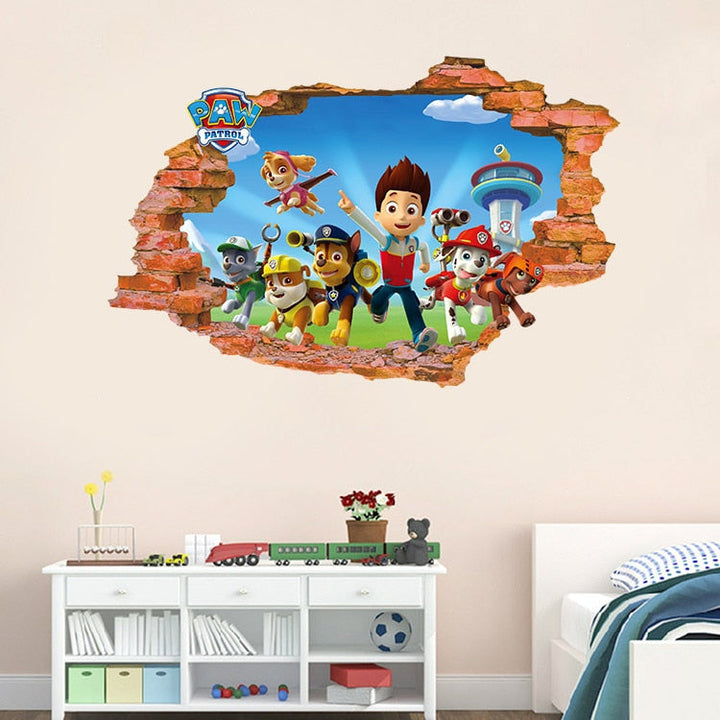 3D Paw Patrol Wall Decal for Kids' Adventure Rooms