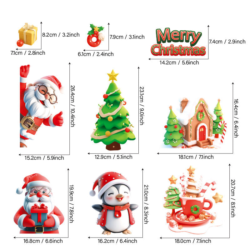 Christmas Window Stickers for Festive 3D Displays at Home
