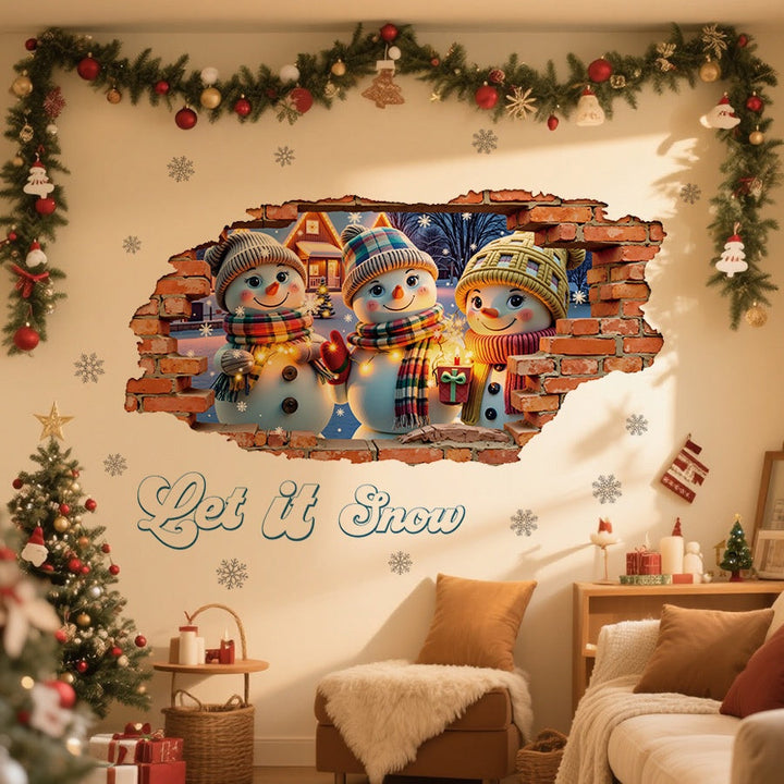 3D Christmas Wall Sticker for Instant Festive Decor