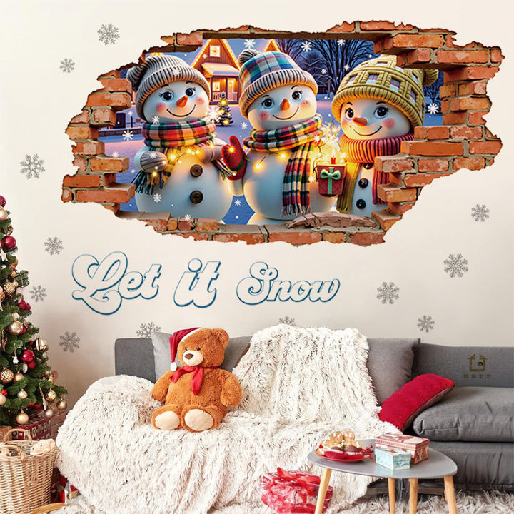 3D Christmas Wall Sticker for Instant Festive Decor