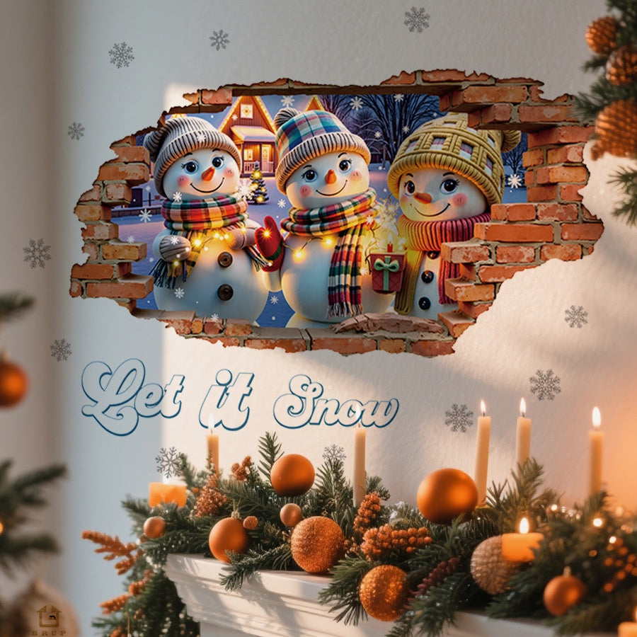 3D Christmas Wall Sticker for Instant Festive Decor