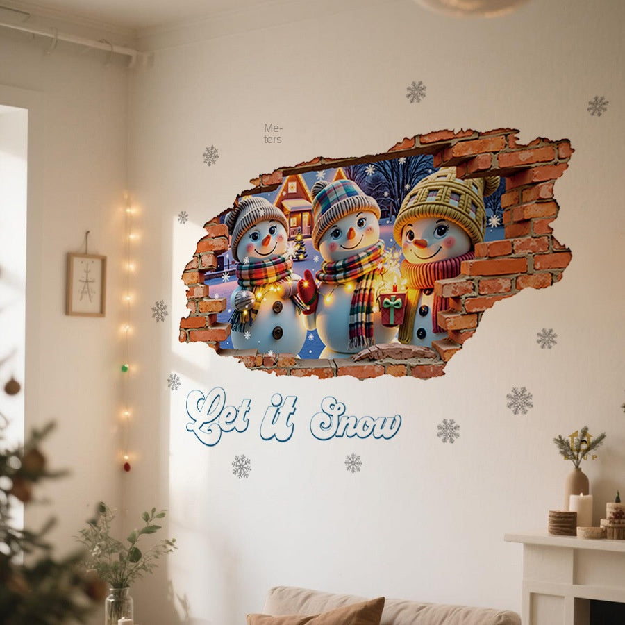 3D Christmas Wall Sticker for Instant Festive Decor