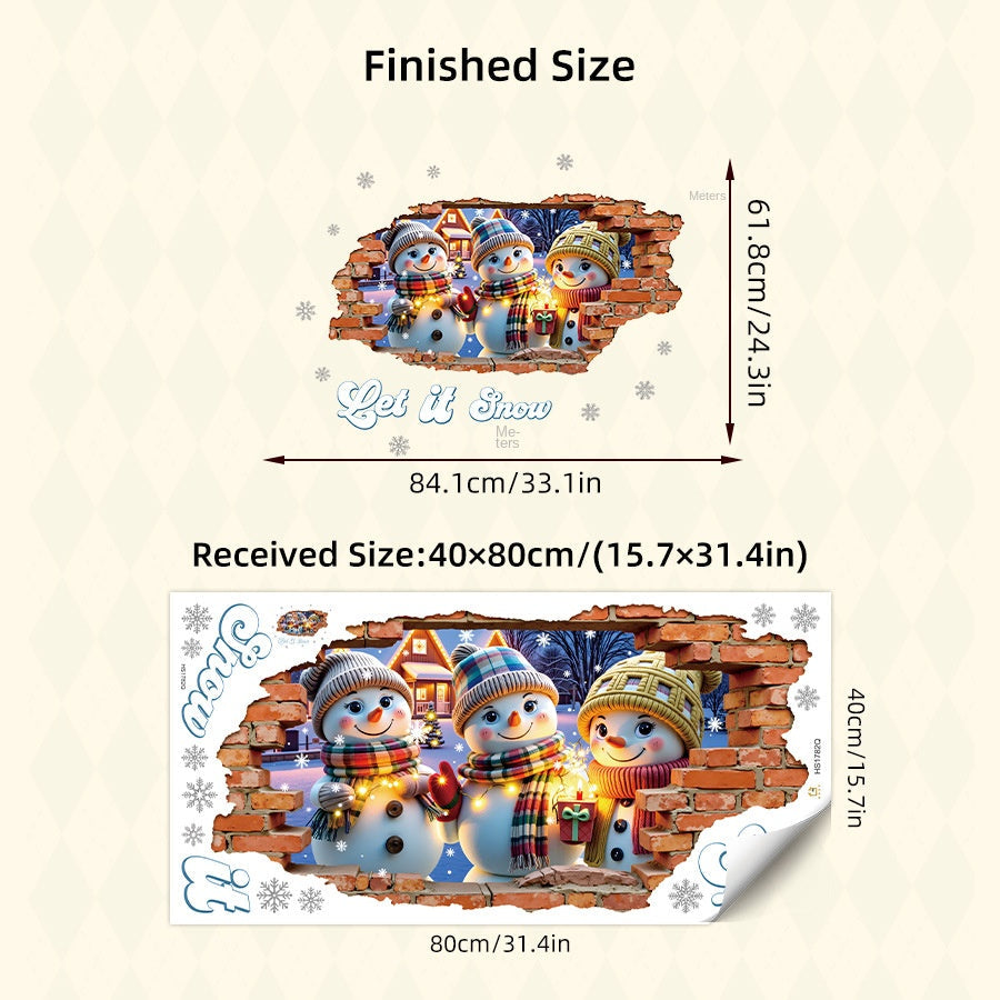 3D Christmas Wall Sticker for Instant Festive Decor