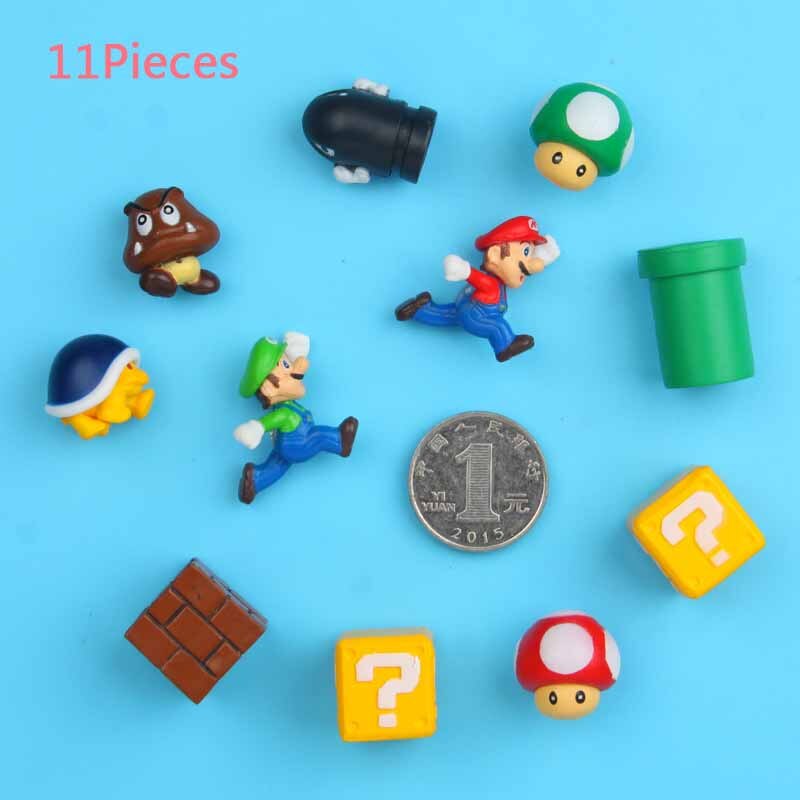 Super Mario Fridge Magnets: 8-Piece 3D Resin Decor Set