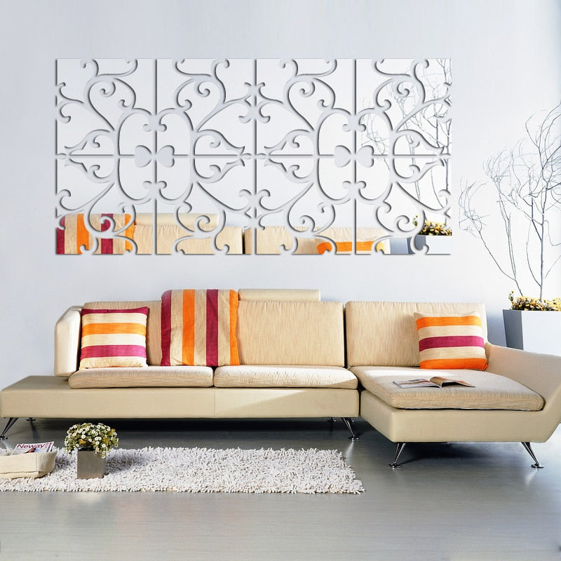 3D Acrylic Wall Mirror for a Luxe Ornamental Feature