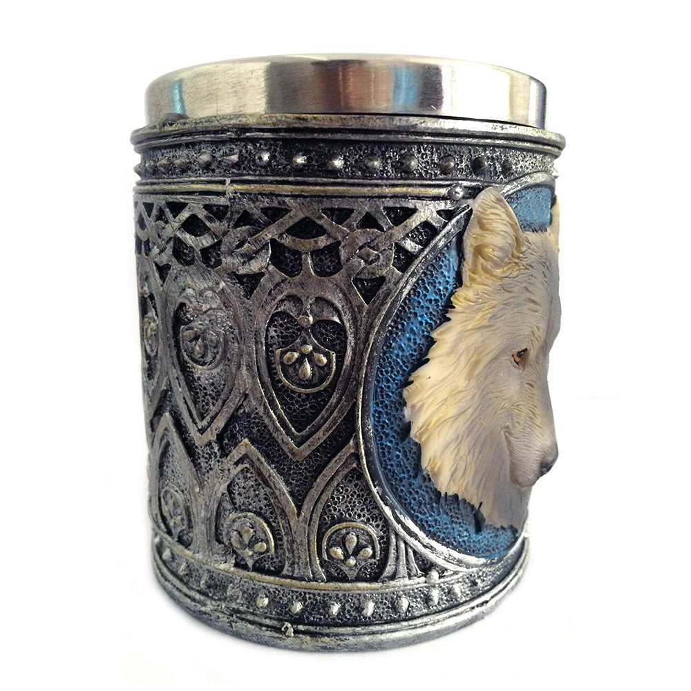 3D Wolf Mug with Stainless Steel Liner for Coffee & Beer