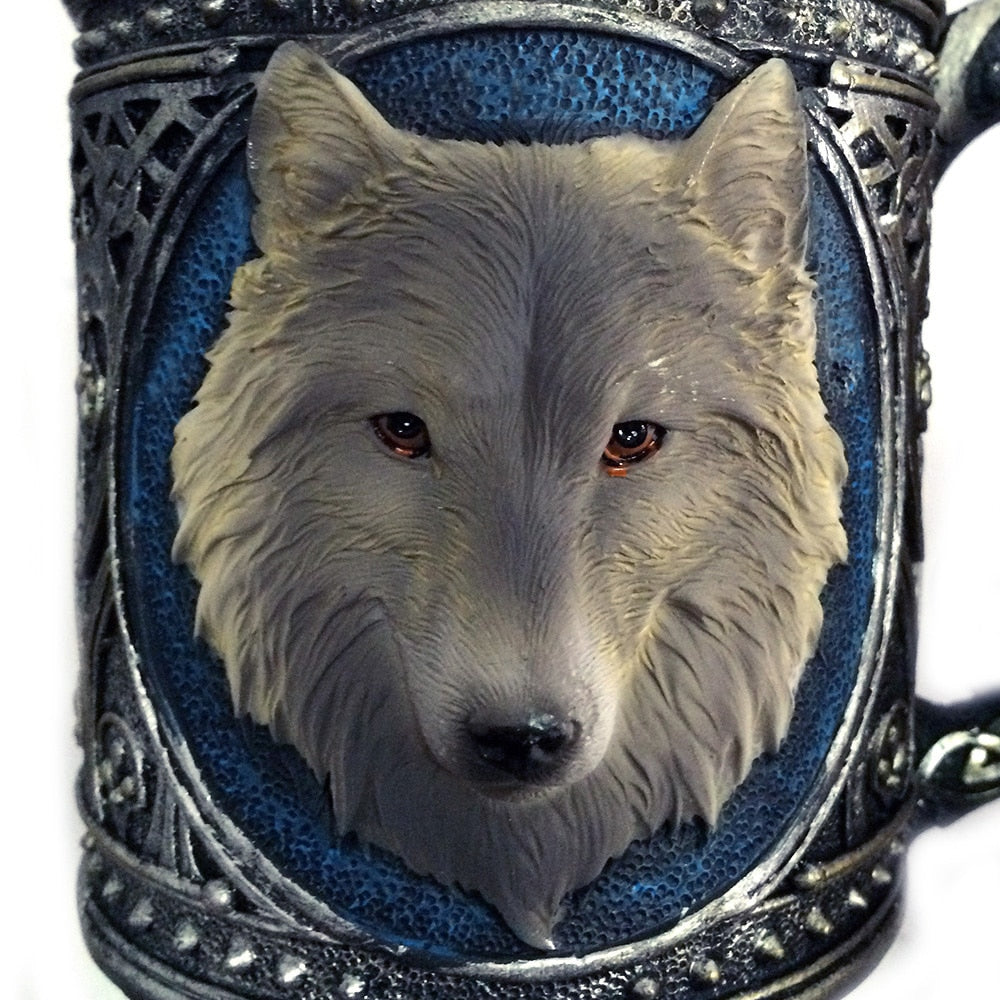 3D Wolf Mug with Stainless Steel Liner for Coffee & Beer