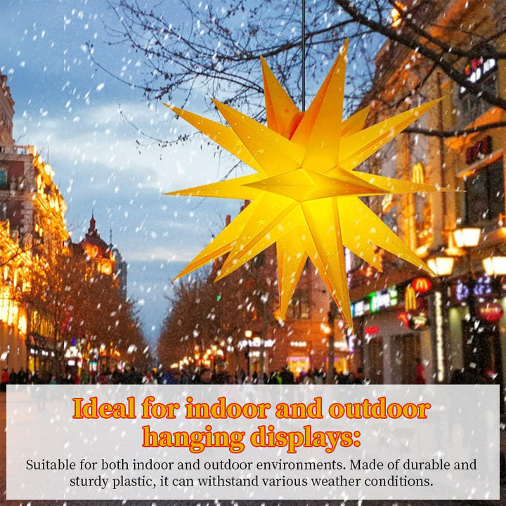 3D LED Christmas Star Window Light, 60cm Warm Glow
