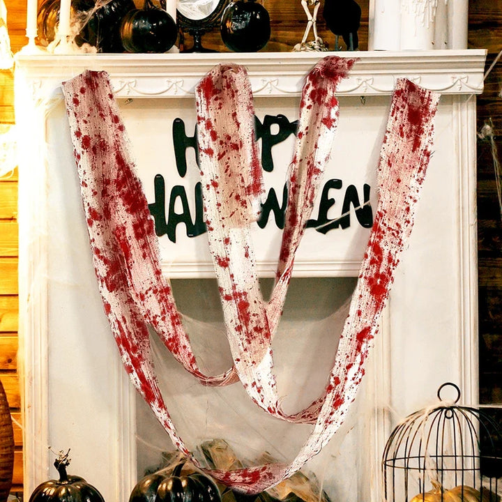 Bloody Halloween Gauze Cloth for Haunted House Decor