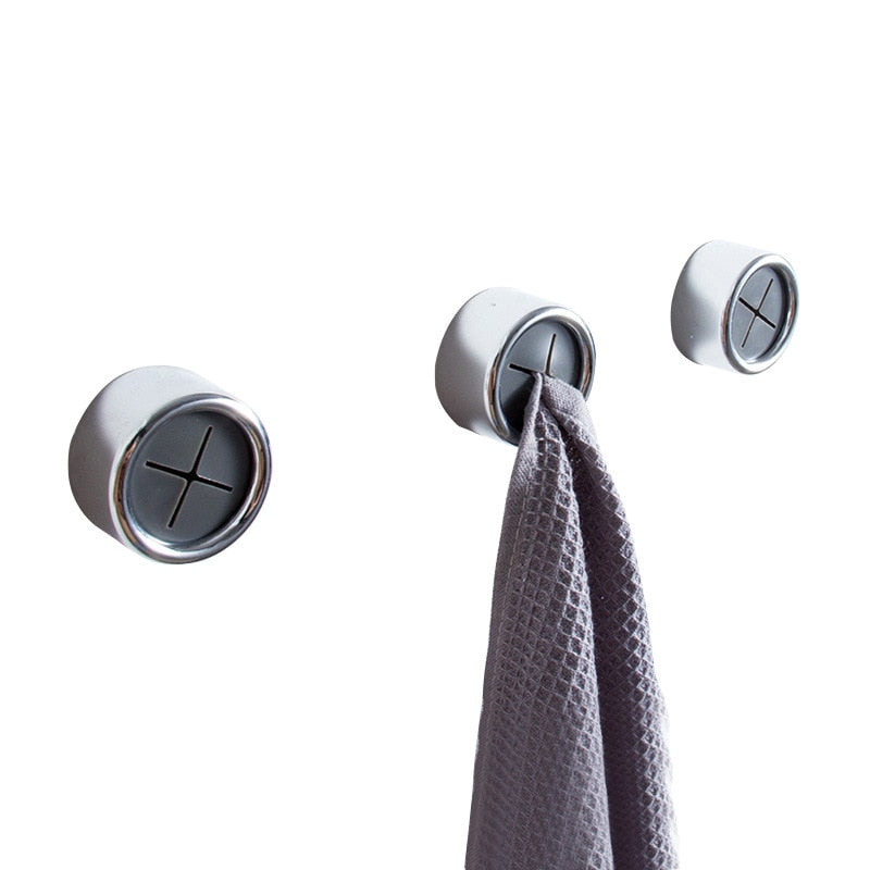 Adhesive Towel Hooks with Rounded Anti-Collision Design