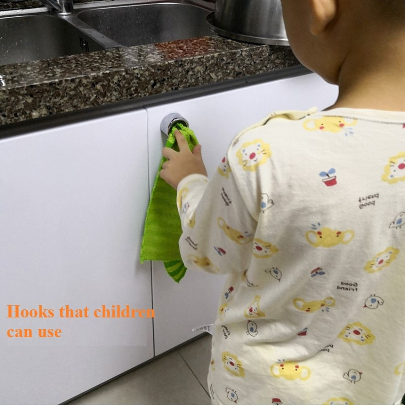 Adhesive Towel Hooks with Rounded Anti-Collision Design