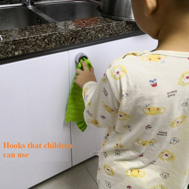 Adhesive Towel Hooks with Rounded Anti-Collision Design