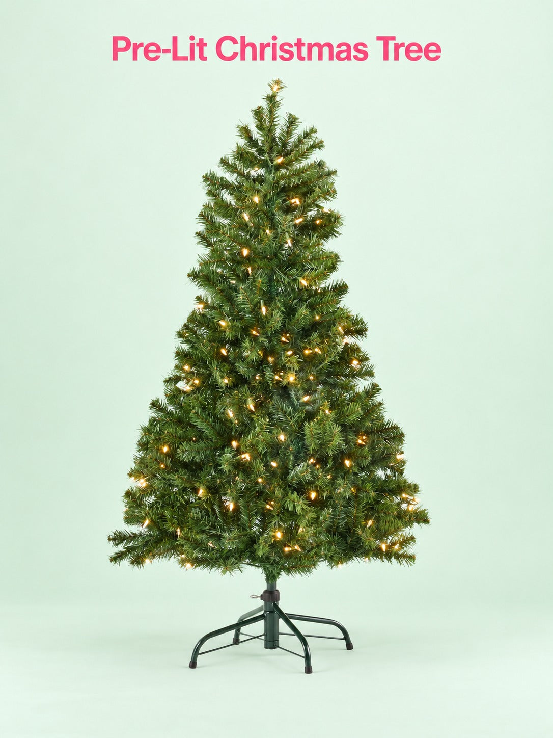 4.5 ft Pre-Lit Hinged Christmas Tree with Clear Lights
